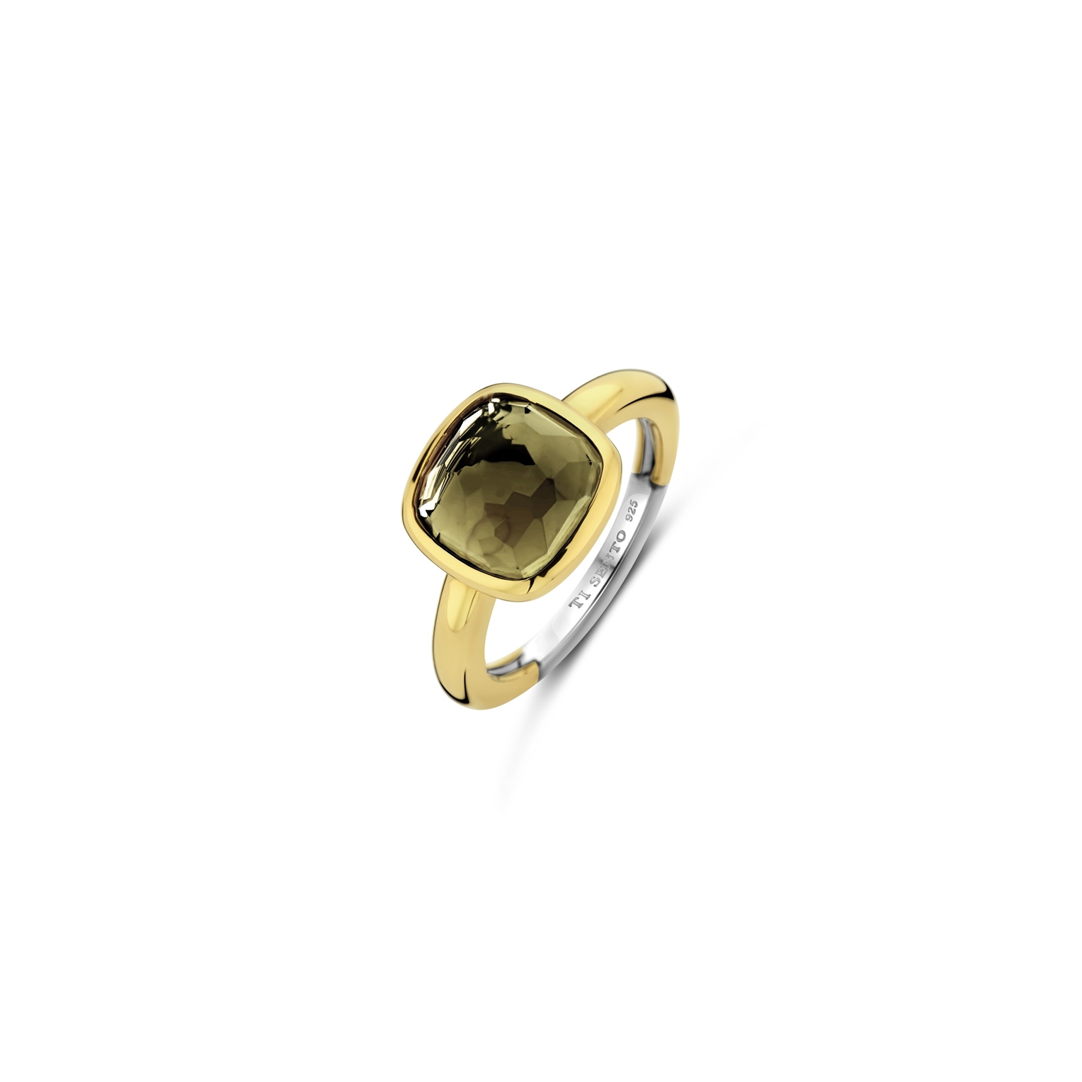 Ti Sento Milano - Vergulde ring bezet met zirconia, zilver - 12351KA/54