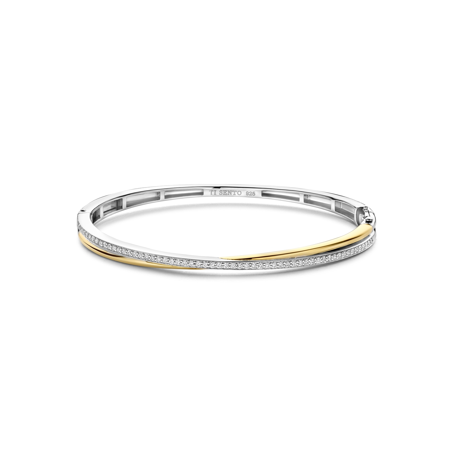 Ti Sento bangle bicolor met zirkonia | 23045ZY/S
