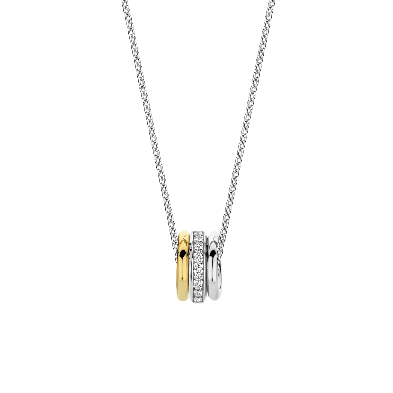 Ti Sento Milano - zilver fantasie collier 38/48cm, incl. hanger - 34058ZY/42