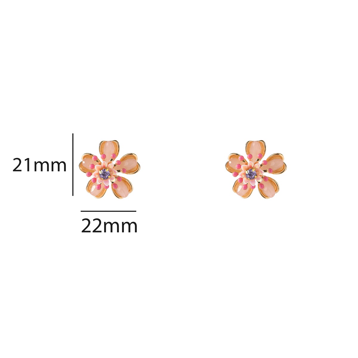 De Day & Eve oorstekers Flower Stud bevatten 14K goldplated en fuchsia details, past perfect bij iedere gelegenheid. Deze stijlvolle studs brengen een vleugje elegantie aan je outfit. Draag ze met een simpele ketting of armband voor een verfijnde look. Perfect voor dagelijks gebruik of speciale gelegenheden. Ideaal als cadeau!