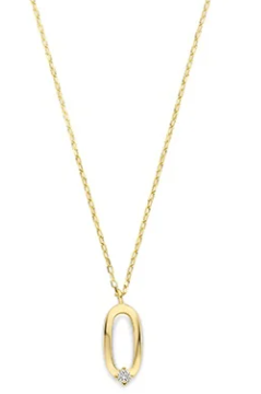 Swing gouden collier met hanger diamant 0.025 