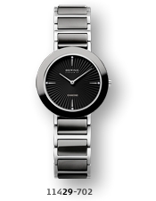 STAAL MET CERAMIC EN DIAMANT BERING DAMES HORLOGE 11429-702