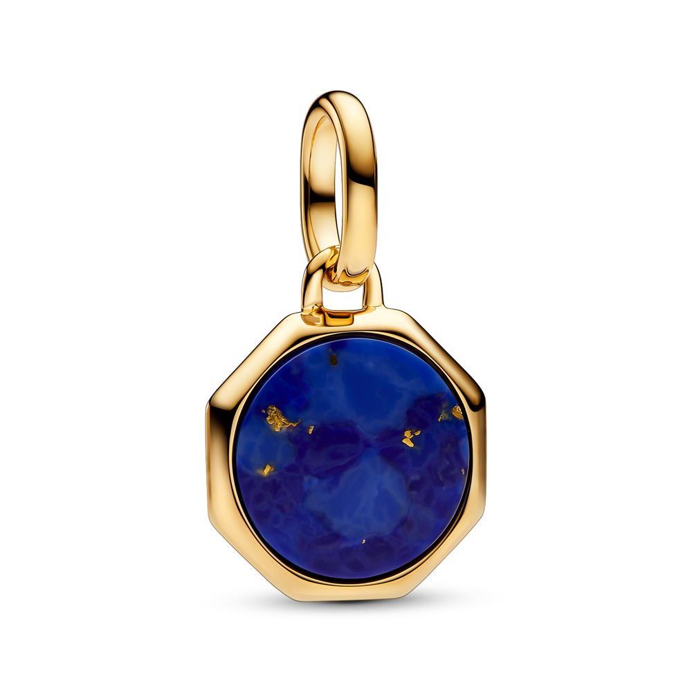 Pandora - Shine, Mini Medaillion verguld, made-made imitation of lapis lazuli - 763388C01
