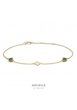 Armband in geel goud 18 k met Malachiet