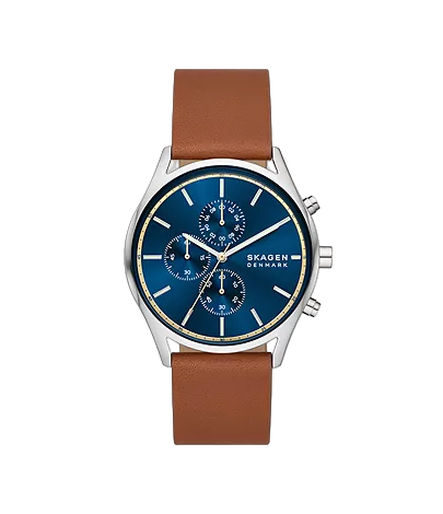 Dit Skagen horloge heeft een kast gemaakt van Roestvrijstaal met een diameter van 42 mm en is voorzien van een leren band. In de kast bevindt zich een Seiko Instruments Inc. kwaliteitsuurwerk en is afgewerkt met Mineraalglas.

Het horloge is 3ATM. Dit betekent dat het horloge spatwaterdicht is.. Verder wordt het horloge geleverd met 2 jaar garantie.