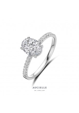 Ring in wit goud 18 k met zirconia