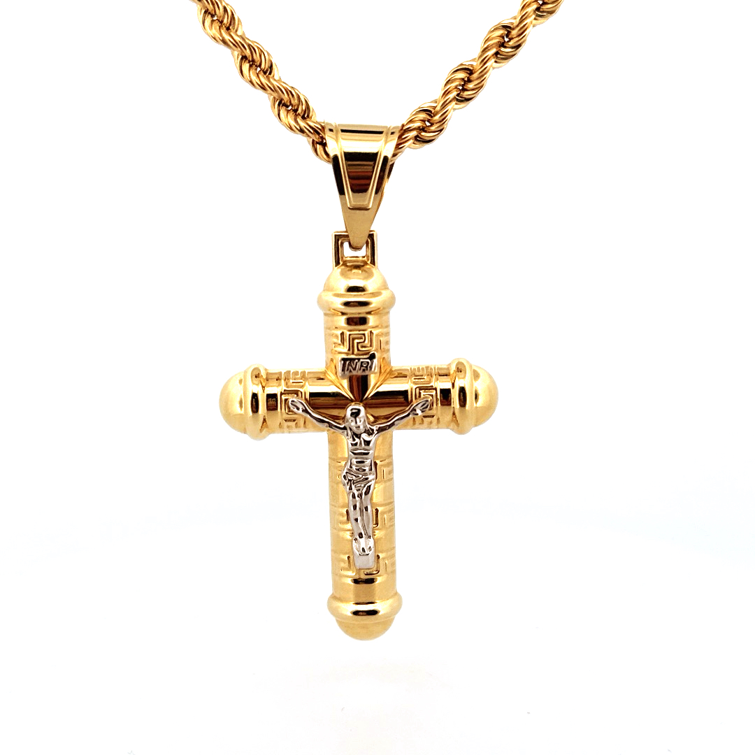 Op zoek naar een stijlvol en betekenisvol sieraad? Dit indrukwekkende 14-karaats geelgouden kruis (75x50 mm) combineert vakmanschap met een tijdloos design. De warme gloed van het goud en de verfijnde afwerking maken dit kruis niet alleen een krachtig symbool van geloof, maar ook een elegant sieraad dat bij elke gelegenheid gedragen kan worden.

Of je het nu voor jezelf aanschaft of als een bijzonder geschenk voor een dierbare, dit kruis straalt spiritualiteit, klasse en traditie uit. Dankzij de stevige en hoogwaardige afwerking is het een sieraad dat generaties lang meegaat.

Bestel vandaag nog en draag jouw geloof met trots en stijl!