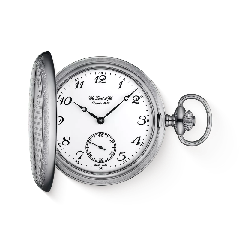 De Tissot Savonnette collectie biedt prachtige zakhorloges die het vakmanschap van vroeger laten zien en hen voorzien van een vleugje heimwee.
Deze stukken hebben het historische logo van het merk, dat de geweldige geschiedenis en traditie oproept, waar Tissot deel vanuit maakt.
Vele details en modellen zijn verkrijgbaar om te voldoen aan individuele wensen.