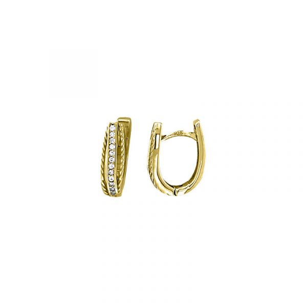 Zilver verguld MY iMenso Creoli creol Parlato met zirkonia 14,5mm 1201561