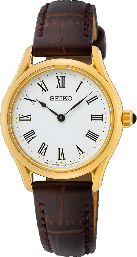 Dit is een dameshorloge van het merk Seiko. Het is een analoog horloge gemaakt van staal. De diameter van de kast is 29 mm mm en de kast is 7 mm mm dik.
De verdere specificaties van het horloge zijn als volgt:
Kastvorm: rond
Kastkleur: goudkleurig
Kastmateriaal: staal
Bandbreedte: 13.5 mm
Bandlengte: 208 mm
Sluiting: gesp
Wijzerplaatkleur: wit
Glassoort: saffier glas
Waterdichtheid: 5 ATM
Techniek: quartz