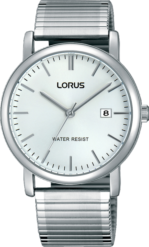 Lorus RG855CX5 horloge met rekband. Geen gedoe meer met onhandige sluitingen. De flexibele uitrekbare horlogeband schuif je makkelijk om je pols. De RG855CX9 is een duidelijk afleesbaar horloge. Het stalen horloge heeft een witte wijzerplaat met duidelijke cijfer-index. Dankzij de lichte materialen heeft het horloge een fijn draagcomfort en zul je nauwelijks merken dat je een horloge draagt. Het horloge weegt slechts 68 gram.
