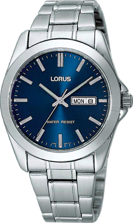 Lorus horloge met stalen band, staal/blauw WR