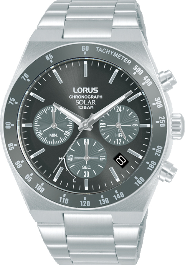 Dit is een herenhorloge van het merk Lorus. Het is een chronograaf horloge gemaakt van staal. De diameter van de kast is 42 mm en de kast is 11.75 mm dik.
De verdere specificaties van het horloge zijn als volgt:
Kastvorm: rond
Kastkleur: zilverkleurig
Kastmateriaal: staal
Sluiting: vouwsluiting met drukker
Wijzerplaatkleur: zwart
Glassoort: hardlex mineraal glas
Waterdichtheid: 10 ATM
Techniek: solar