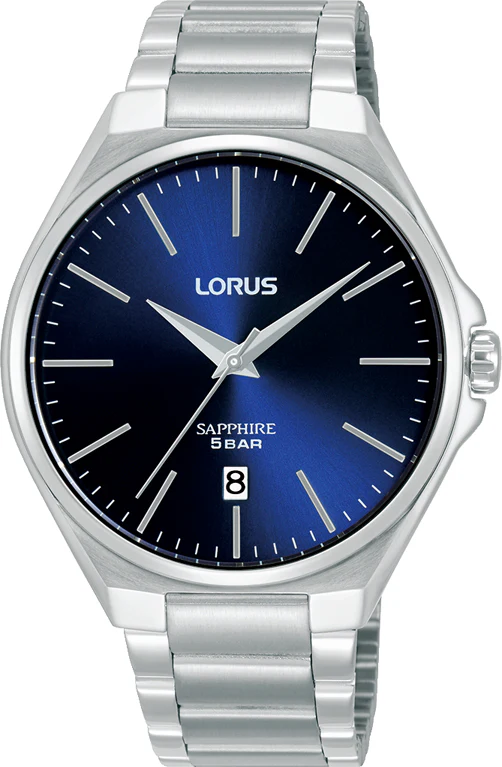 Lorus Quarts heren pols horloge model RS947DX-9 staal met stalen band. 5 ATM waterdicht.