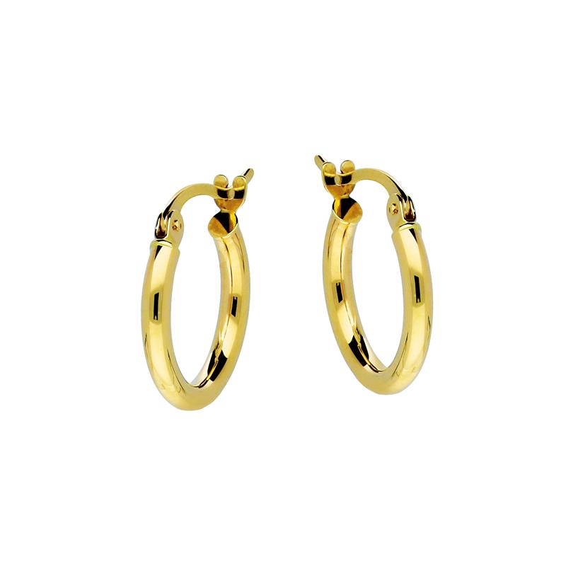 14k Gouden Oorringen Hefboom Ronde 2x14mm 207002014