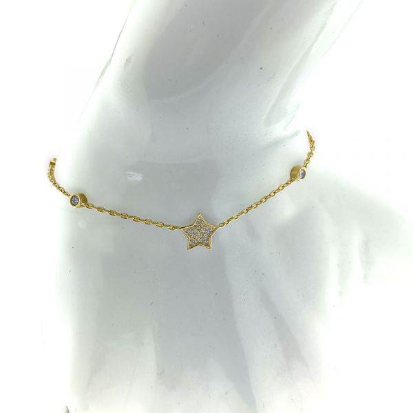 Zilver verguld armband ster met zirkonia 70729014