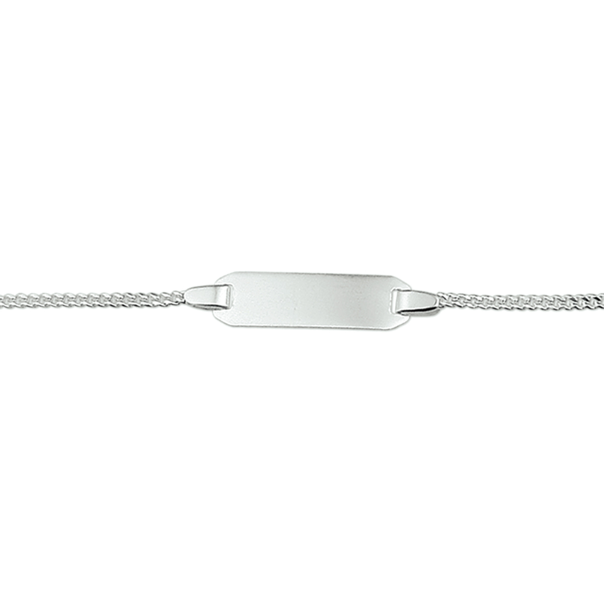 Beschrijving: Zilveren graveerarmband. De lengte bedraagt 13cm met 2cm extensie. De breedte van de graveerplaat bedraagt 6mm.
Doelgroep: kinderen
Breedte: 6 mm
Kortste lengte: 13 cm
Langste lengte: 15 cm
