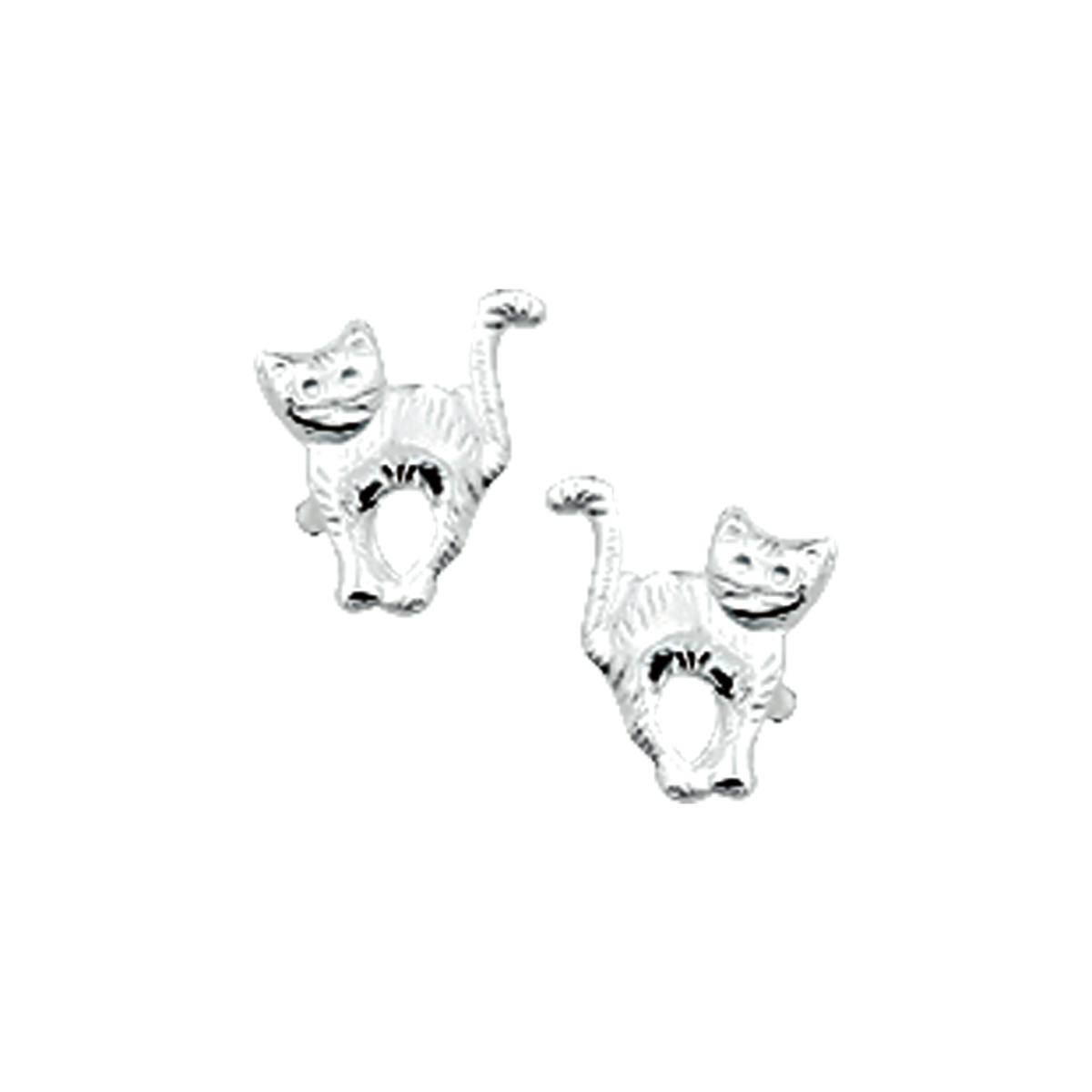 Beschrijving: Zilveren oorknoppen met een kat.
Doelgroep: kinderen
Breedte: 6.5 mm
Hoogte: 7 mm