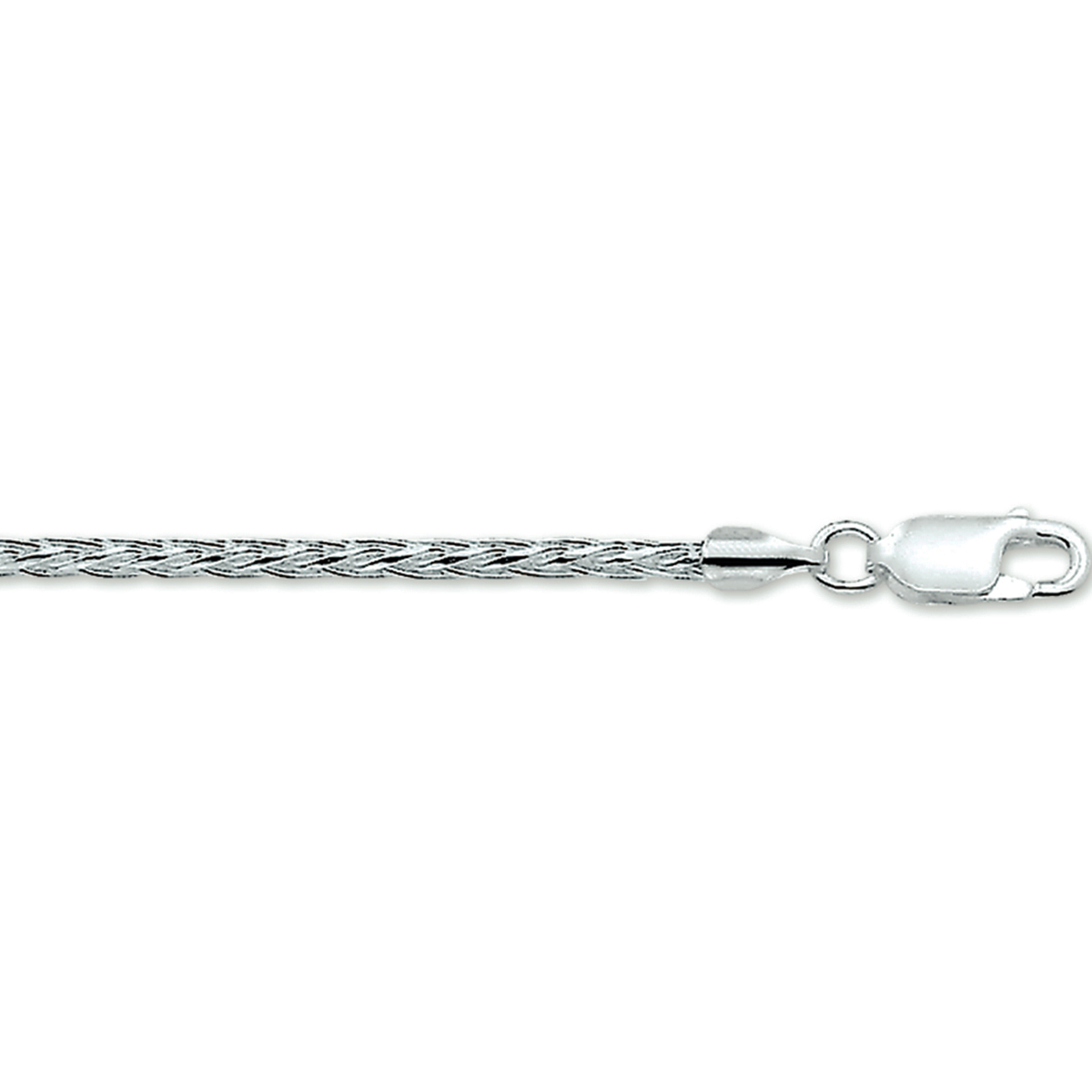 Zilver gerhodineerd collier vossestaart 45 cm

