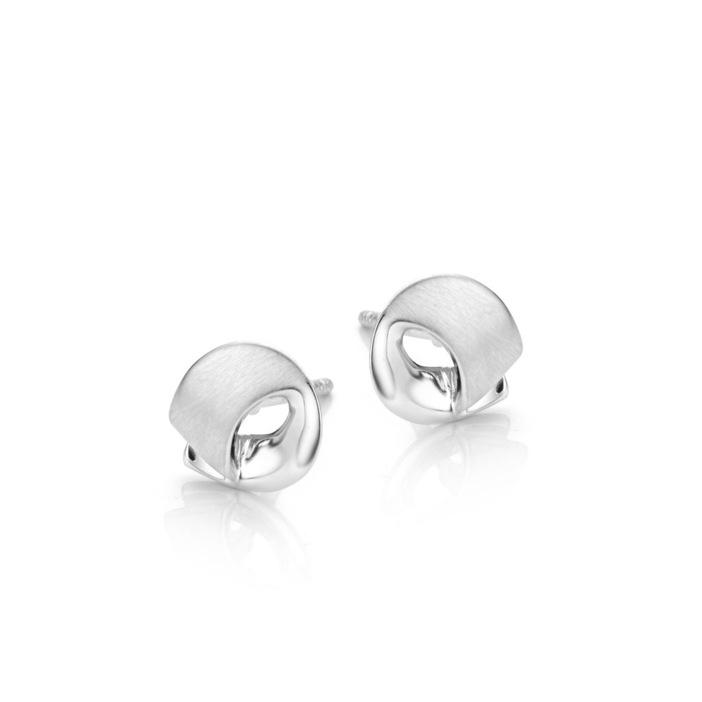 Zilver oorknoppen Montu fantasie rhod.
