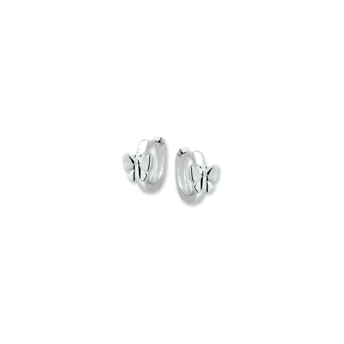 Gerhodineerd 925 zilveren klapoorringen uitgevoerd in de vorm van een vlinder. De klapoorringen hebben een afmeting van 10x5.5mm.