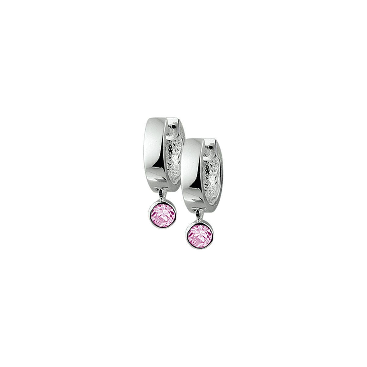 klapoorringen zirkonia zilver gerhodineerd