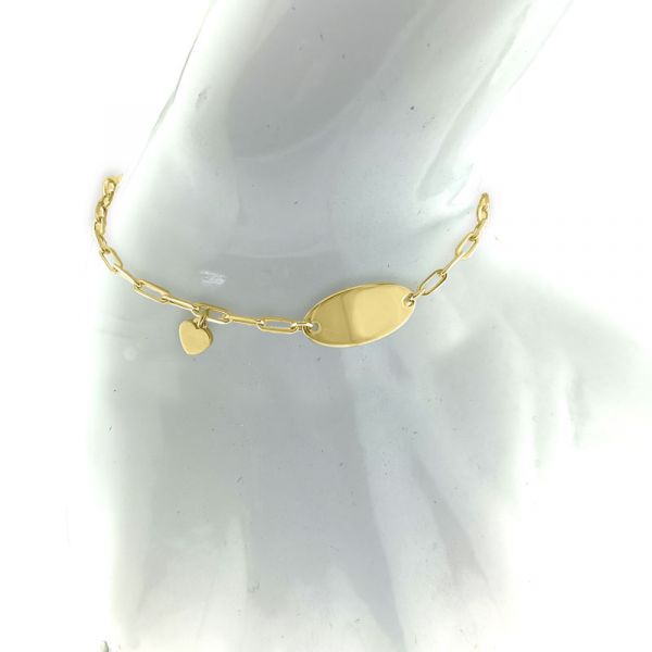 Zilver verguld armband graveerplaat 16cm