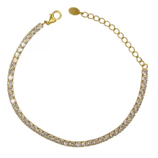 zilver verguld tennis armband zirkonia 3ct 