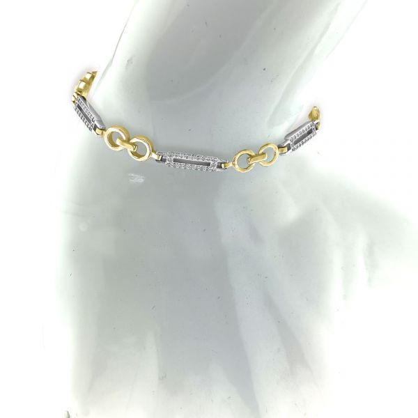 zilveren armband met zirkonia vergulde cirkels 7071723