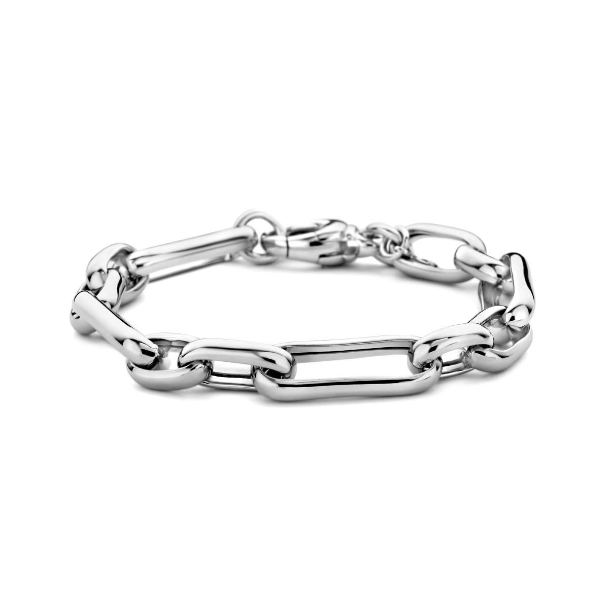 Gerhodineerd 925 zilveren armband met een schakelbreedte van 9.2mm. De armband heeft een draaglengte van 19.5cm. Uitgevoerd met een karabijn sluiting.
