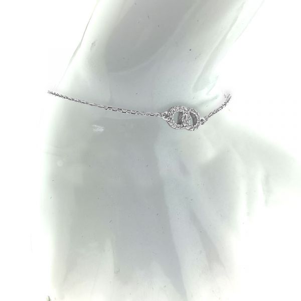 zilveren armband 2 cirkels met zirkonia 
