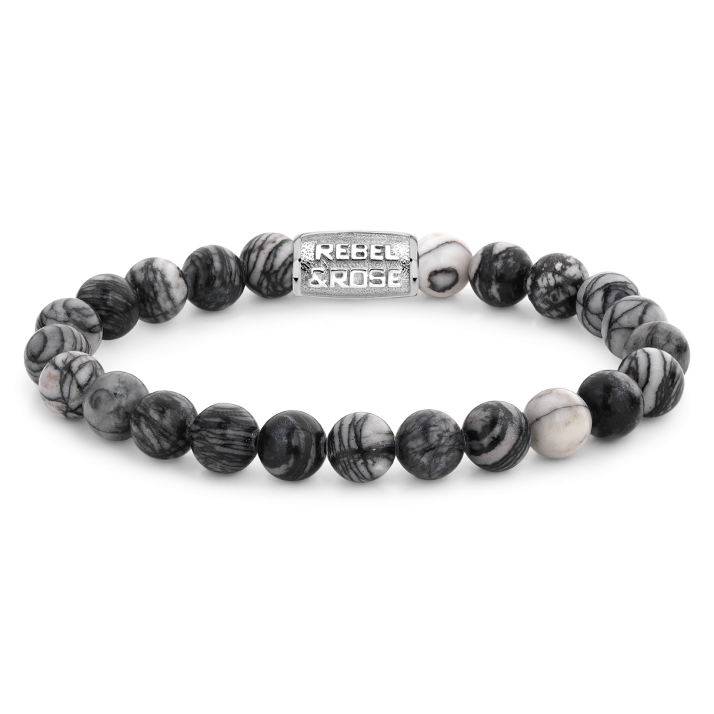 Stoere heren kralenarmband van Rebel & Rose