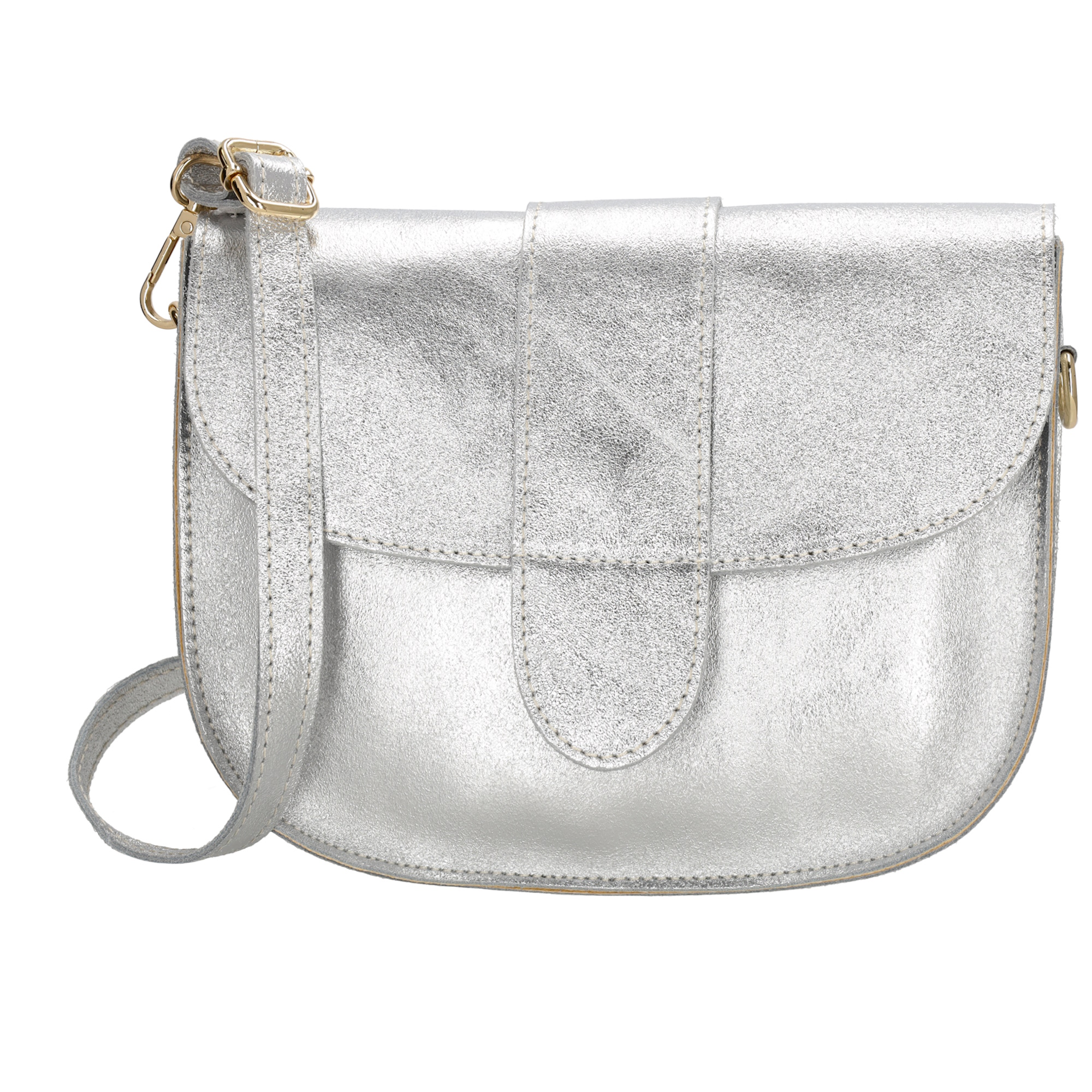Deze charmante Anna schoudertas van Charm London is vervaardigd in een elegante zilveren kleur. De tas heeft een compact formaat en is voorzien van een verstelbare schouderriem. De Anna schoudertas is perfect voor een avondje uit of een dagje winkelen. Draag de tas crossbody of over je schouder voor een stijlvolle look. Met deze tas steel je gegarandeerd de show!
