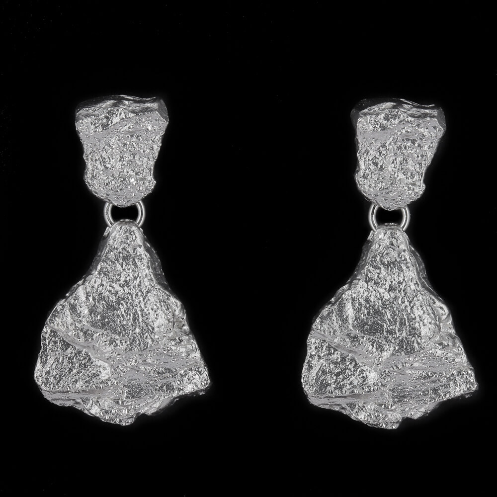 Sanjoya - Schitterende steenvormige en afhangende oorbellen van sterling zilver.