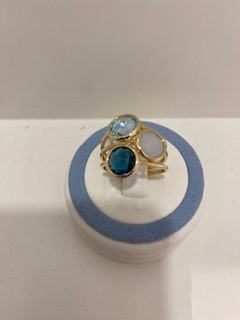 De ITALO BOTTENE RING, modelnummer AN2213-LB-BT-TC-54, is een elegante gouden ring met een blauwe topaassteen, london bleu topaas en calzdonia. Het is een prachtige accessoire uit de categorie gekleurde stenen ringen. Draag deze ring als statement piece op een avondje uit of combineer subtiel met andere sieraden voor een verfijnde alledaagse look. Maat: 54, Kleur: Blauw.