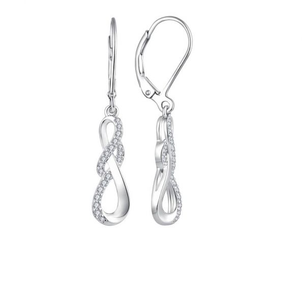 Zilveren tiwst oorhangers met zirkonia 70224102