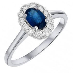 GF0055 Witgouden Saffier ring maat17.5