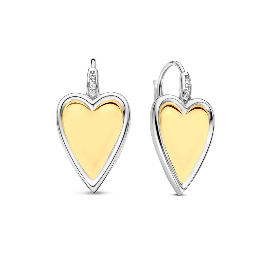 De TI SENTO oorbellen 78004ZY vertellen een liefdesverhaal. Waar tijdloze romantiek moderne flair ontmoet. Gemaakt van hoogwaardig 925 sterling zilver, wordt hun gladde, vergulde hart met een zilverkleur omlijst. Wat de perfecte balans tussen warmte en verfijning creëert. Een delicate waterval van pavé gezette cubic zirconia op de leverback haken voegt precies de juiste hoeveelheid schittering toe, die bij elke stap het licht vangt. Deze oorbellen voegen vloeiende elegantie toe aan elke look. Of je nu je dagelijkse outfit wilt verfraaien of een zachte gloed aan een avondensemble wilt toevoegen. Hun veilige leverback sluiting zorgt voor zowel comfort als vertrouwen, terwijl het gracieuze silhouet ze tot een instant klassieker maakt. Nikkelvrij en hypoallergeen, ze voelen net zo goed aan als ze eruitzien.