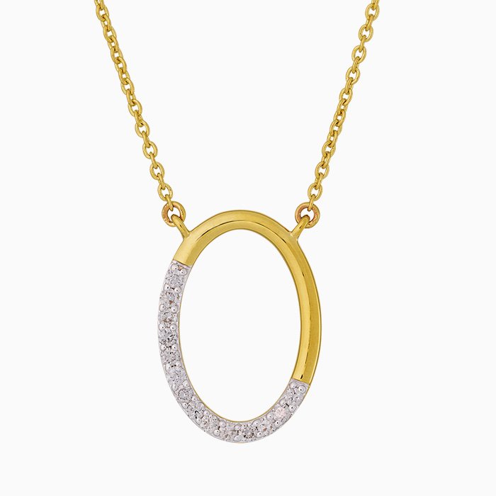 14krt  bicolor collier, 0.11ct TW/Si