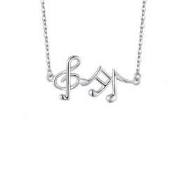 Zilveren collier muziek noten
