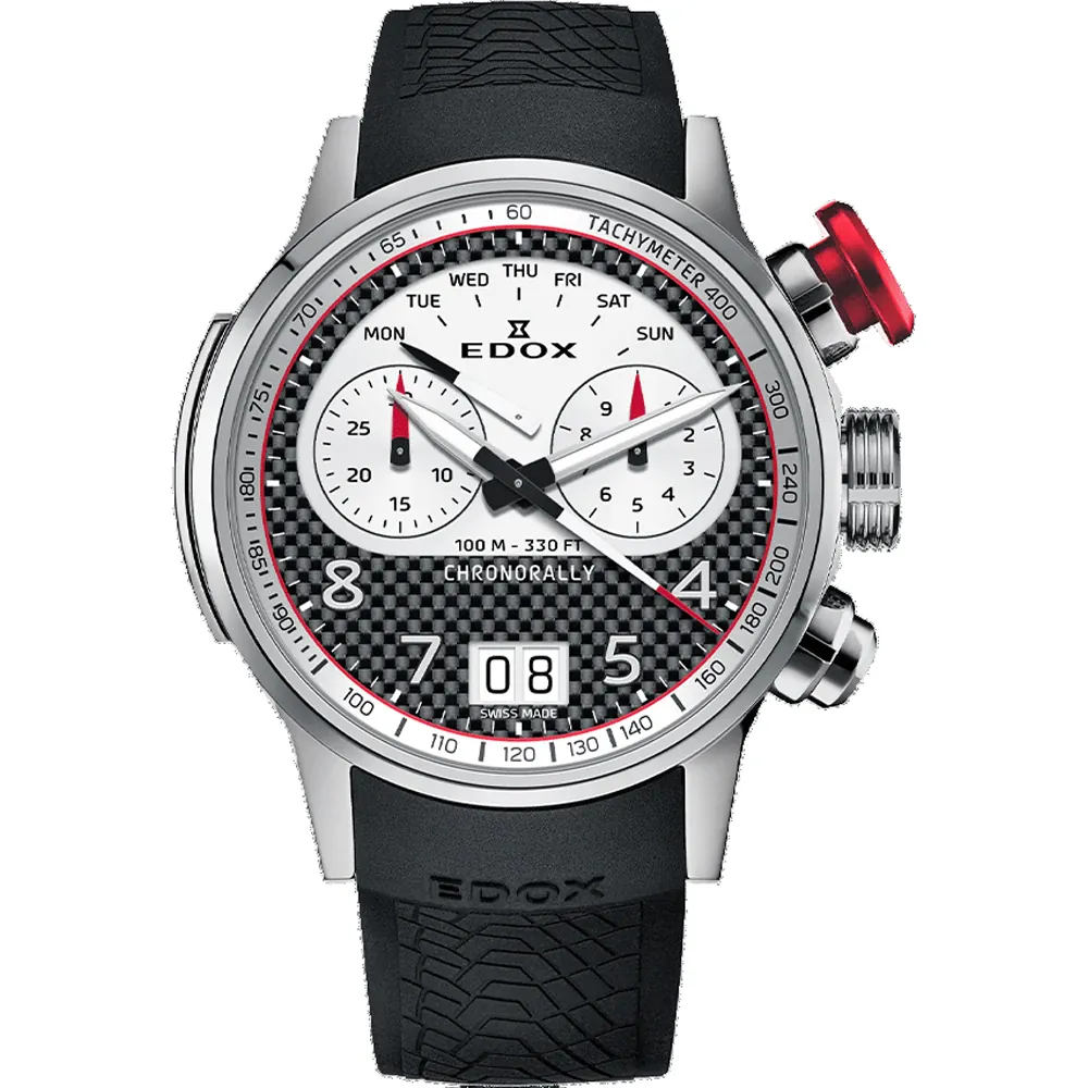 Edox horloge met kunststof band, Chronorally 45 BMW+ 5 banden (Lim Ed)