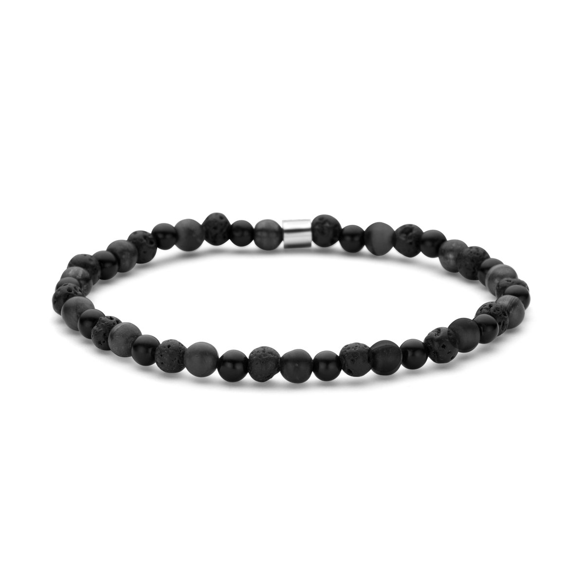 Deze Frank 1967 is de perfecte armband voor jongens die houden van stijl en kracht. De matte lava en zwarte agaatkralen (4 mm) zorgen voor een gedurfde en stoere uitstraling. De lengte van 15 cm zorgt voor een strakke pasvorm om kleinere polsen. Deze armband is de perfecte finishing touch en maakt iedere look compleet!