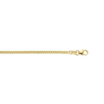 Fjory - 14kt geelgouden gourmet schakel collier 3mm 50 cm, met zilveren kern - 40-G3,050