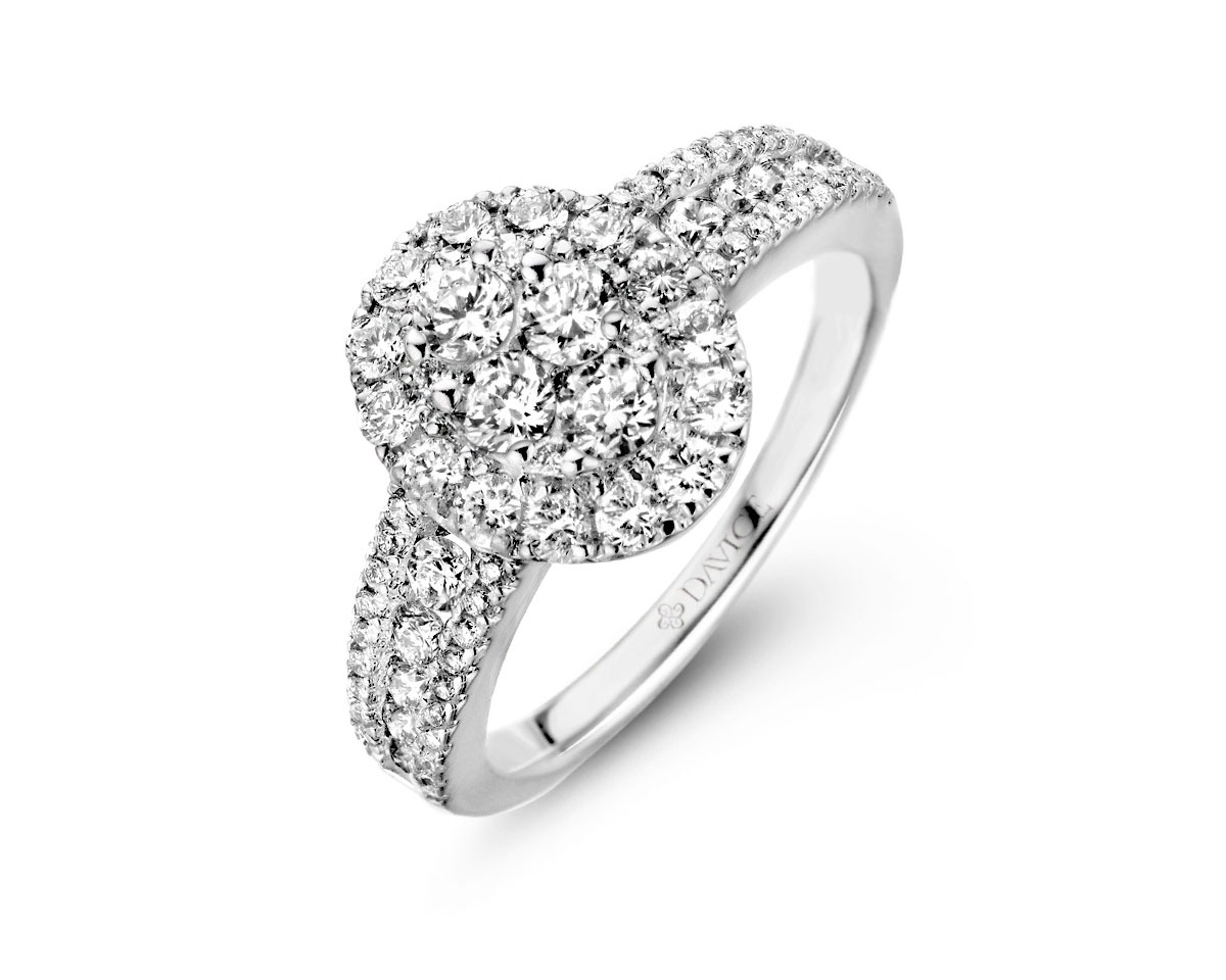 Ring in wit goud 18 k met 1,31 ct Diamant 