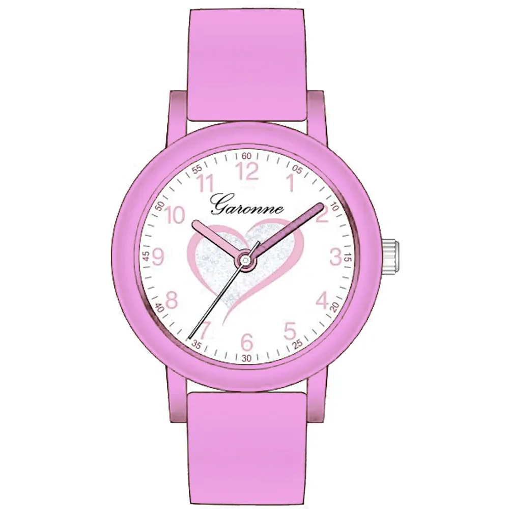 Garonne kinderhorloge, roze +hart