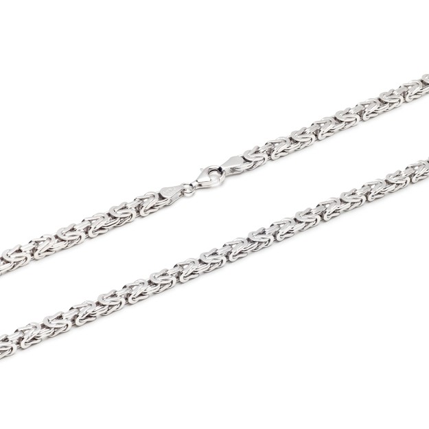 Zilver Gerhodineerd Koningsschakel Collier 60 cm 4mm