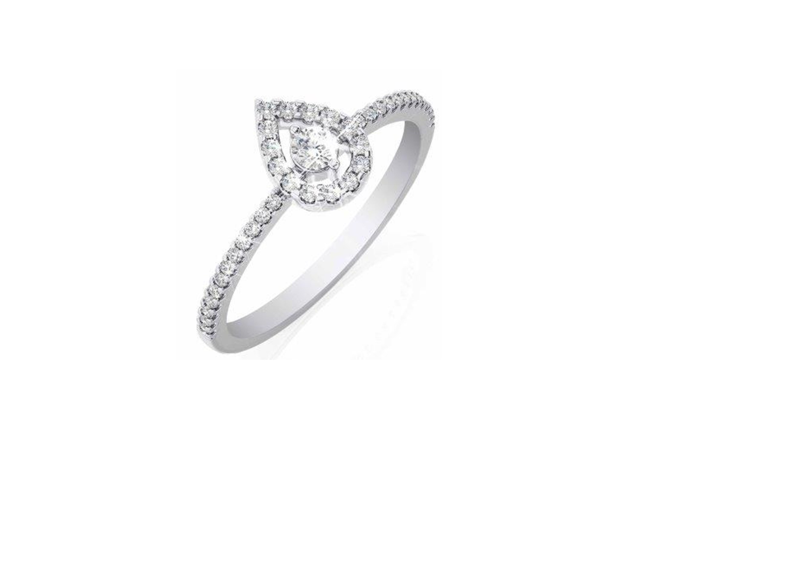 Ring in wit goud 18 k met 0,29 ct Diamant Briljant slijpsel 