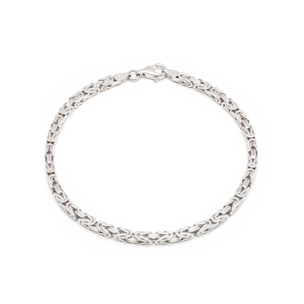 Zilver Gerhodineerde Koningsschakel Collier 20cm 2.5 mm