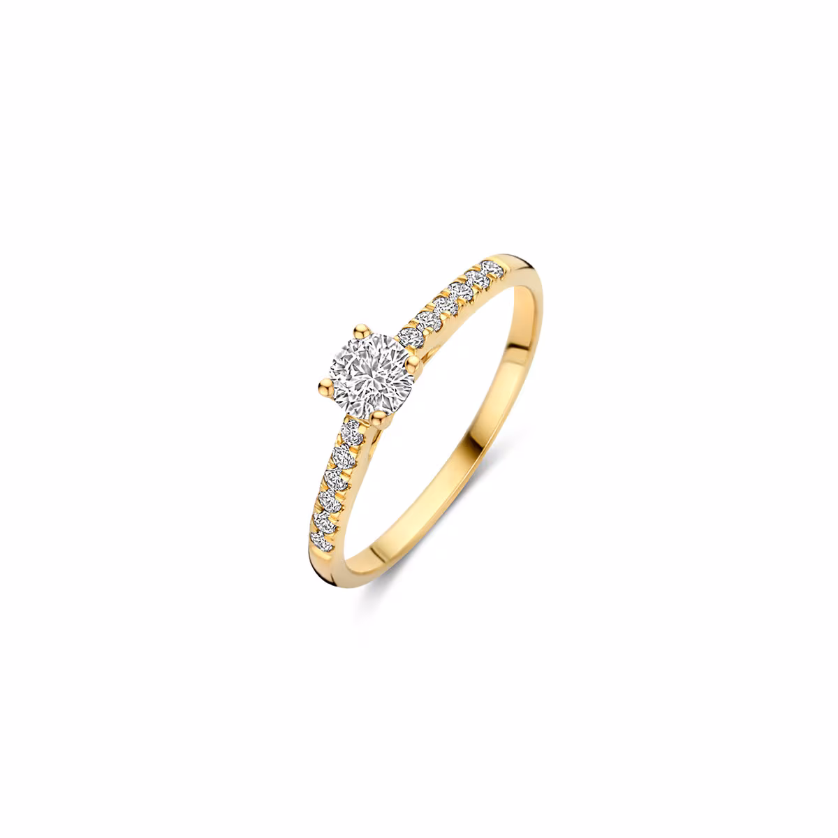 gouden Blush LG ring, 0.30+0.15ct LG diamant mt54