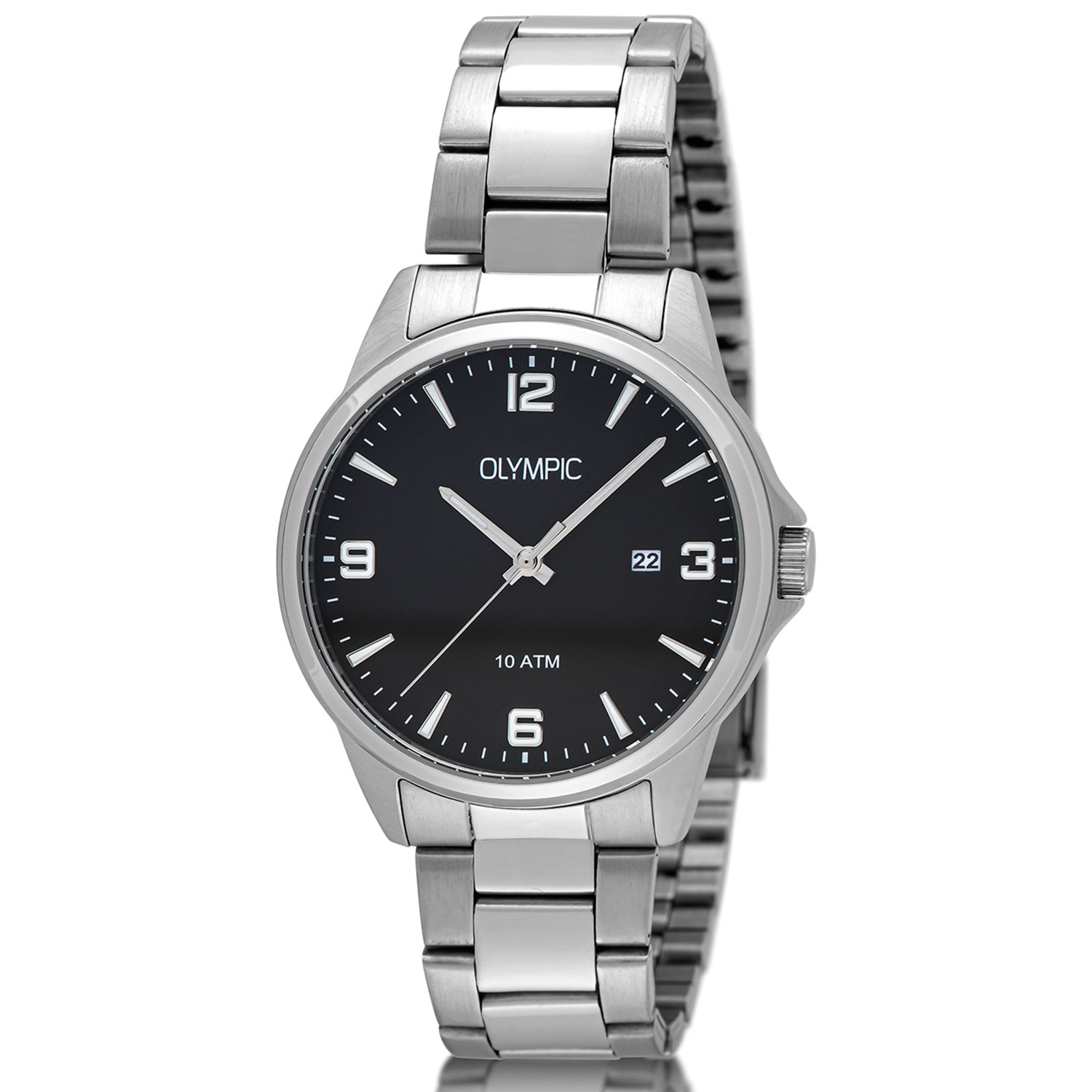 Olympic OL26HSS317 GLENN Horloge - Staal - Staal - Zwart - 40mm
Dit unieke Olympic horloge met artikelnummer: OL26HSS317 is een klassiek horloge. De ronde stalen kast heeft een gladde bezel en een zwarte wijzerplaat met een datum aanduiding. Aan de kast zit een stalen schakelband met een vouwsluiting. Het horloge heeft een mineraalglas een doorsnee van 40mm en is 10ATM. 

Waterdichtheid 10ATM
Dit horloge is bestand tegen water bij het zwemmen en douchen. Dit horloge is niet bestand tegen (grote) waterdruk dus je kunt er niet mee duiken.
Waterdichtheid  5ATM
Dit horloge is regen en spatwaterdicht. Niet geschikt om mee te zwemmen en douchen.
Waterdichtheid 3ATM
Dit horloge is spatwaterdicht. Niet geschikt om mee te zwemmen en douchen.

Het merk:
Het Nederlandse horlogemerk Olympic levert stoere chronografen, slimline series, digitale uurwerken en elegante dameshorloges. De prijs-kwaliteitverhouding staat bij Olympic hoog in het vaandel met prijzen die uiteenlopen van € 34,95 tot en met € 159,00.

100% Nederlands ontwerp, waterdicht en standaard 3 jaar fabrieksgarantie.

Specificaties:
- Ronde kast 40mm
- Stalen horlogekast
- Zwarte wijzerplaat
- Stalen schakelband
- 10ATM 
- Standaard 3 jaar fabrieksgarantie
- Mineraalglas